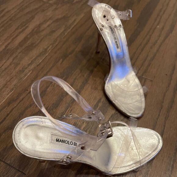 Manolo Blahnik clear strap heel - Picture 1 of 5